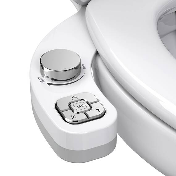 Bidet Aufsatz Nicht elektrisches Bidet Doppeldüse (Front- und Heckwäsche), selbstreinigender Bidet-Toilettensitz-Aufsatz mit einstellbarem Wasserdruck
