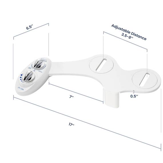 Luxe Bidet Neo 185 – Selbstreinigende Dual Düse – Frische, Wasser ohne Elektrik Mechanische Bidet WC-Aufsatz (weiß und weiß)