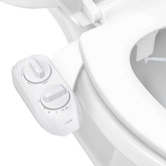 LUXE Bidet NEO 120 Plus – WC-Sitzaufsatz der nächsten Generation mit innovativen EZ-Lift-Scharnieren und 360°-Selbstreinigungsmodus (weiß)