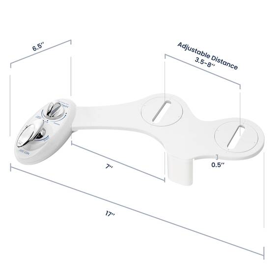 LUXE Bidet NEO 320 – Warm- und Kaltwasser, selbstreinigend, Doppeldüse, nicht elektrischer Bidet-Aufsatz für Toilettensitz, einstellbarer Wasserdruck, Heck- und Feminine-Waschung, Hebelsteuerung