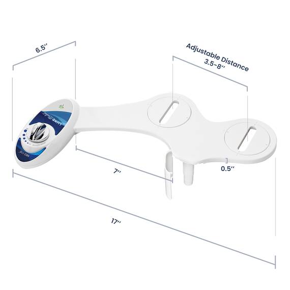 LUXE Bidet NEO 110 - Frischwasser nicht elektrischer Bidet-Aufsatz für WC-Sitz, einstellbarer Wasserdruck, Heckwaschanlage (blau)