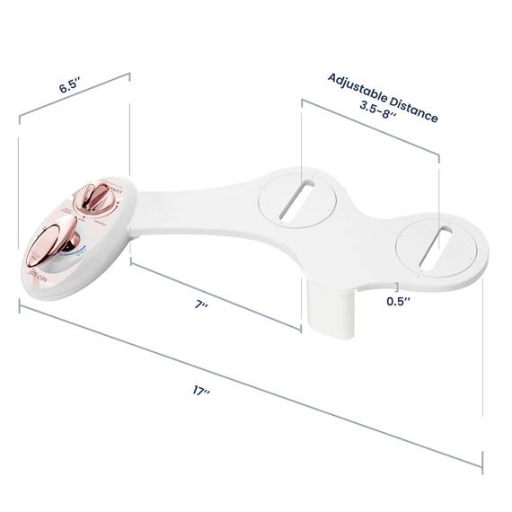 LUXE Bidet NEO 320 – Warm- und Kaltwasser, selbstreinigend, Doppeldüse, nicht elektrischer Bidet-Aufsatz für Toilettensitz, einstellbarer Wasserdruck, Heck- und Feminine-Waschung, Hebelsteuerung