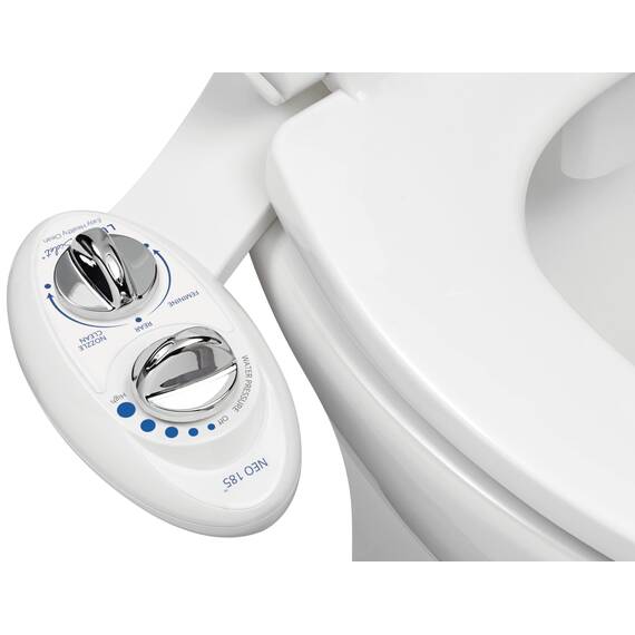 Luxe Bidet Neo 185 – Selbstreinigende Dual Düse – Frische, Wasser ohne Elektrik Mechanische Bidet WC-Aufsatz (weiß und weiß)