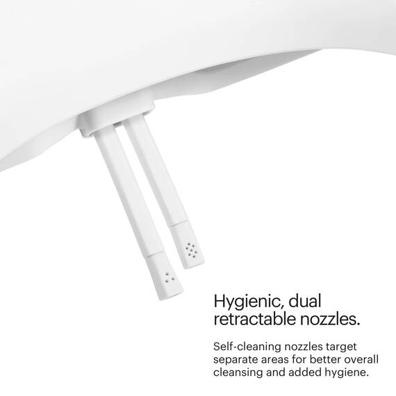 Brondell Swash Bidet-WC-Sitz, nicht elektrisch, 2 Temperaturen, passt auf runde Toiletten, Weiß, Doppeldüsen-System, einfache Installation
