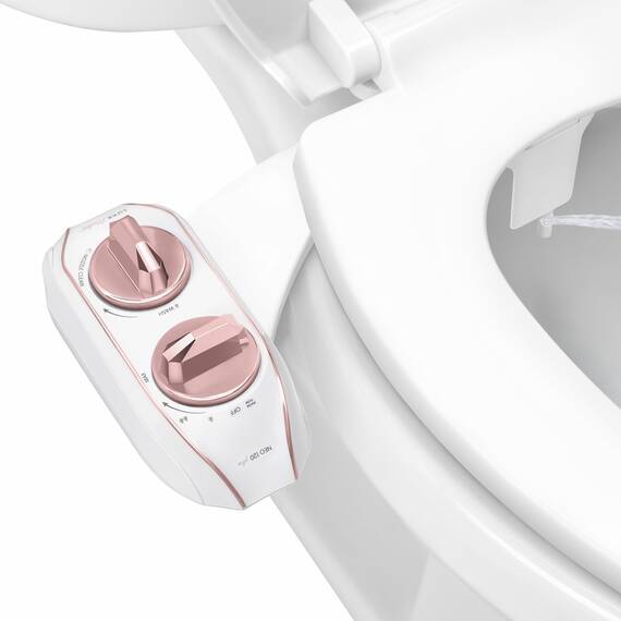 LUXE Bidet NEO 120 Plus – Nur patentierter Bidet-Aufsatz für WC-Sitz, innovative Scharniere zum Reinigen, Einschieben, einfache Installation, fortschrittliche 360°-Selbstreinigung, Einzeldüse,