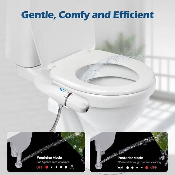 Bidet-Aufsatz für Toilette, Bidet-Aufsatz mit Doppeldüsen, nicht elektrisches Bidet mit hinterer & femininer Waschung, Bidet für Toilette