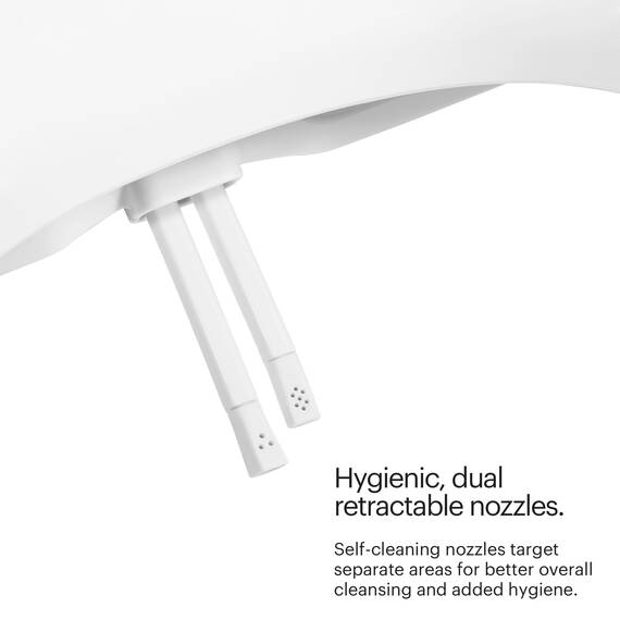 Brondell Swash Ecoseat Bidet-WC-Sitz, nicht elektrisch, passt auf längliche Toiletten, Weiß, Doppeldüsen-System, Umgebungswassertemperatur, einfache Installation