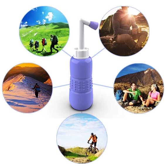 2 Stück Tragbarer Bidet -Portable Bidet - Travel Bidet - Peri Bottle - Hand-Bidet für Bidet, tragbar, mit Reisetasche, 450 ml Fassungsvermögen und abgewinkelter Düse