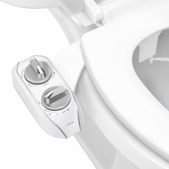 LUXE Bidet NEO 185 Plus – WC-Sitzaufsatz der nächsten Generation mit innovativen EZ-Lift-Scharnieren, Doppeldüsen und 360°-Selbstreinigungsmodus (Chrom)
