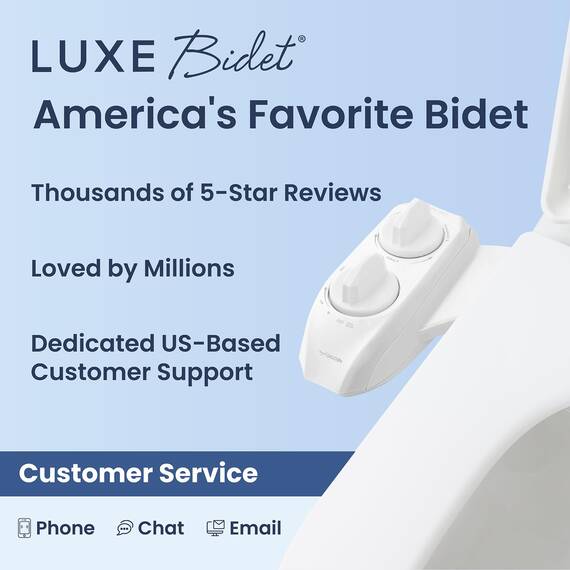 LUXE Bidet NEO 185 Plus – Mechanischer Bidet-Toilettensitzaufsatz der nächsten Generation mit innovativen EZ-Lift-Scharnieren, Doppeldüsen und 360°-Selbstreinigungsmodus (weiß)