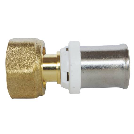 SOMATHERM FOR YOU - Gerader Quetschverbinder Für Verbundrohr Ø16, Drehmutter 15/21, Kompatibel Mit U-, H-, Th-Crimpung, Konform Mit Norm Nf 545, Sichere Abdichtung