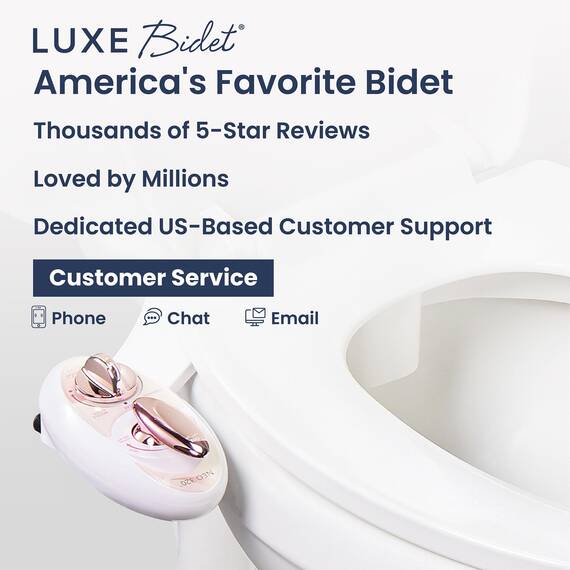 LUXE Bidet NEO 320 – Warm- und Kaltwasser, selbstreinigend, Doppeldüse, nicht elektrischer Bidet-Aufsatz für Toilettensitz, einstellbarer Wasserdruck, Heck- und Feminine-Waschung, Hebelsteuerung