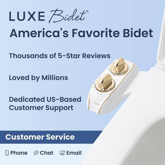 LUXE Bidet NEO 185 Plus – Patentierter Bidet-Aufsatz für WC-Sitz, innovative Scharniere zum Reinigen, einfache Installation, fortschrittliche 360°-Selbstreinigung, Doppeldüsen, Feminine &