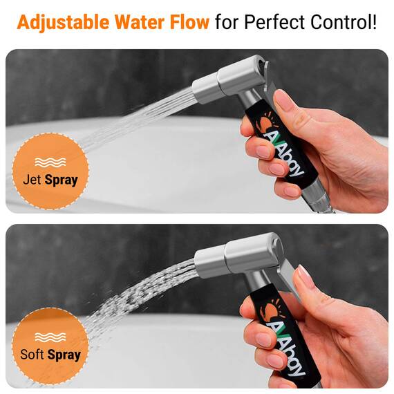 AVAbay Wasserhahn-Bidet-Sprüher für Toilette – Warmwasser-Windelsprüher-Set mit Adaptern Umsteller für heiß und kalt – Wasserhahn-Umsteller, Handwasserschlauch-Aufsatz für Waschbecken oder