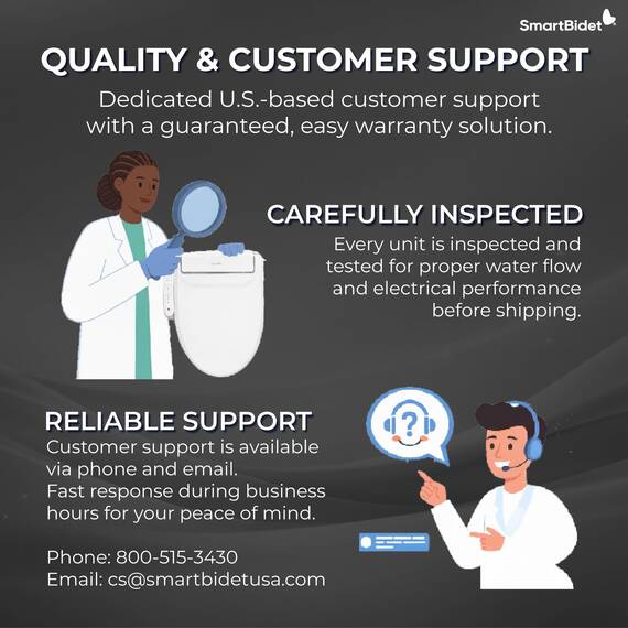 SmartBidet SB-2000WE Elektrischer Bidetsitz, weiß, länglich