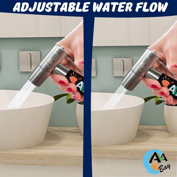 AVAbay Sprühkopf-Bidet-Spray aus Edelstahl, gebürstetes Chrom-Finish, Stoffwindel Shattaf – Haustierwäsche (nur Sprühkopf – Trommelmodell)