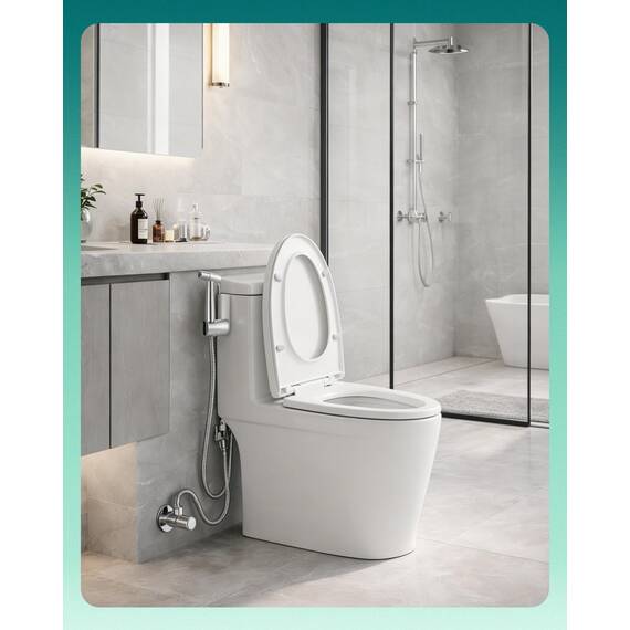 Hand-Bidet-Sprüher für Toilette, verstellbarer Wasserdruckstrahl-Sprüher für weibliche Wäsche, LUFEIDRA Edelstahl-Bidets für vorhandene Toiletten, muslimische Duschtuch, Windelsprüher, Bidet-Aufsatz