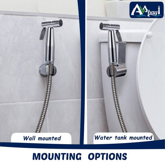 AVAbay Sprayer Head Holster Mount-Handheld Bidet Holder for Toilet Hand Held Shattaf Hanger Hook Mounting-Toilettentank or Wall Mounted Bathroom Head Hold