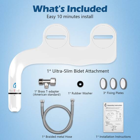 Bidet-Aufsatz für Toilette, Bidet-Aufsatz mit Doppeldüsen, nicht elektrisches Bidet mit hinterer & femininer Waschung, Bidet für Toilette