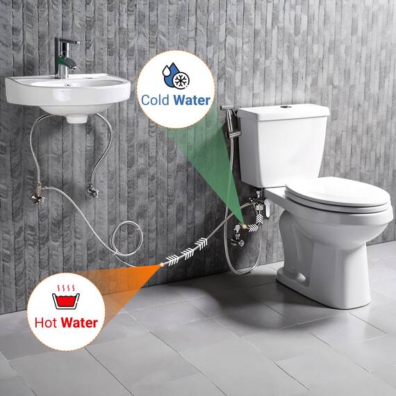 AVAbay Wasserhahn-Bidet-Sprüher für Toilette – Warmwasser-Windelsprüher-Set mit Adaptern Umsteller für heiß und kalt – Wasserhahn-Umsteller, Handwasserschlauch-Aufsatz für Waschbecken oder