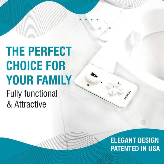 Throne Bidet-Toilettensitz-Aufsatz, ultradünn, nicht elektrisch, selbstreinigend, Doppeldüse, Wassersprüher mit verstellbarer Wasserdruckdüse, Winkelsteuerung und einfache Installation zu Hause