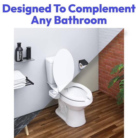 Greenco GRC2189 Bidet-Aufsatz für WC-Wassersprüher für WC-Sitz, elektrisches Bidet mit verstellbarem Frischwasserstrahlstrahl, weiß, 1 Stück
