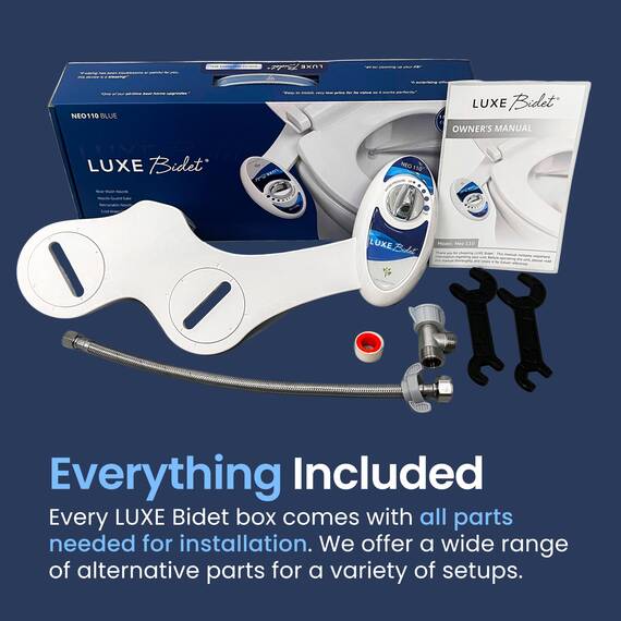 LUXE Bidet NEO 110 - Frischwasser nicht elektrischer Bidet-Aufsatz für WC-Sitz, einstellbarer Wasserdruck, Heckwaschanlage (blau)