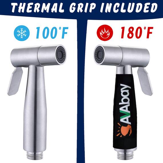 AVAbay Sprühkopf-Bidet-Spray aus Edelstahl, gebürstetes Chrom-Finish, Stoffwindel Shattaf – Haustierwäsche (nur Sprühkopf – Trommelmodell)