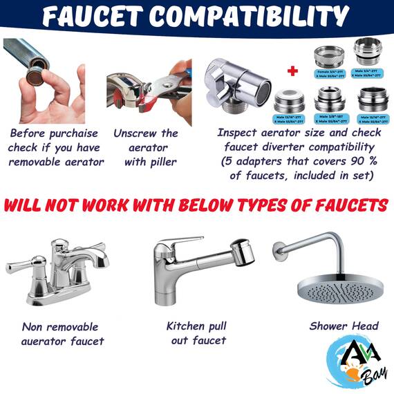 AVAbay® Handbrause für die Toilette, Bidet-Aufsatz für warmes und kaltes Wasser, langer 203,2 cm langer Schlauch, perfekt für weibliche Hygiene, Stoffwindel, Badezimmer-WC-Reinigung