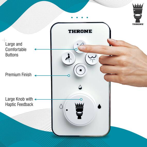 Throne Bidet-Toilettensitz-Aufsatz, ultradünn, nicht elektrisch, selbstreinigend, Doppeldüse, Wassersprüher mit verstellbarer Wasserdruckdüse, Winkelsteuerung und einfache Installation zu Hause
