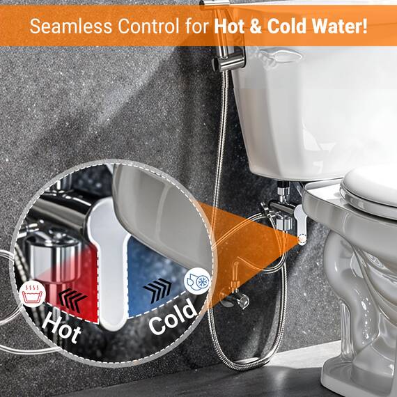 AVAbay Wasserhahn-Bidet-Sprüher für Toilette – Warmwasser-Windelsprüher-Set mit Adaptern Umsteller für heiß und kalt – Wasserhahn-Umsteller, Handwasserschlauch-Aufsatz für Waschbecken oder