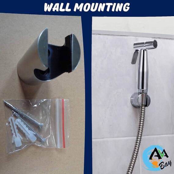 AVAbay Sprayer Head Holster Mount-Handheld Bidet Holder for Toilet Hand Held Shattaf Hanger Hook Mounting-Toilettentank or Wall Mounted Bathroom Head Hold