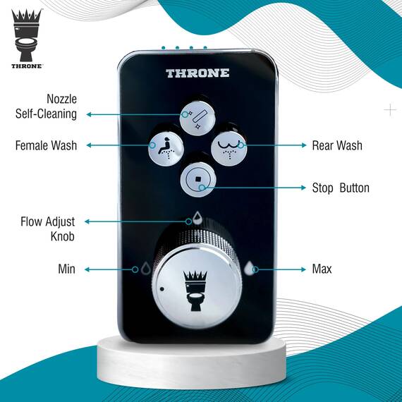 Throne Bidet WC Aufsatz - Nicht Elektrischer Selbstreinigender Wassersprüher Bidets für vorhandene Toiletten Sitz Doppeldüse (Frontal & Heckwäsche) Bidet Aufsatz für Toilette, Einfache Installation