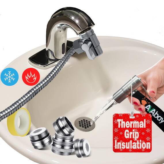 AVAbay® Handbrause für die Toilette, Bidet-Aufsatz für warmes und kaltes Wasser, langer 203,2 cm langer Schlauch, perfekt für weibliche Hygiene, Stoffwindel, Badezimmer-WC-Reinigung