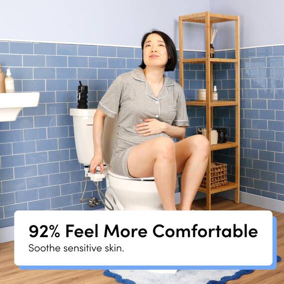 TUSHY Fresh Cool Water Bidet: Ultra Slim WC-Sitz-Aufsatz (nicht Elektrisch, Selbstreinigend, Hygienische Düse), Einfache DIY-Installation < 10 Min Einstellbarer Wasserdruck, Bambusknopf
