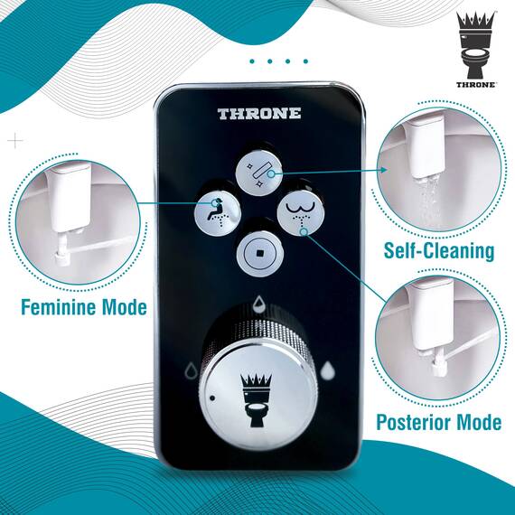 Throne Bidet WC Aufsatz - Nicht Elektrischer Selbstreinigender Wassersprüher Bidets für vorhandene Toiletten Sitz Doppeldüse (Frontal & Heckwäsche) Bidet Aufsatz für Toilette, Einfache Installation