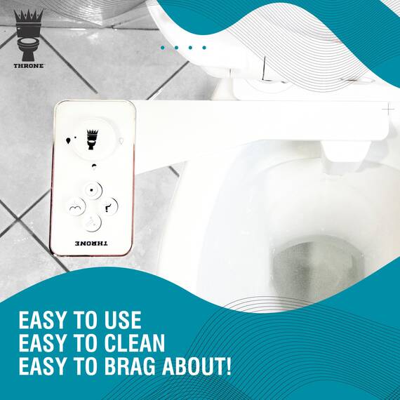 Throne Bidet-Toilettensitz-Aufsatz, ultradünn, nicht elektrisch, selbstreinigend, Doppeldüse, Wassersprüher mit verstellbarer Wasserdruckdüse, Winkelsteuerung und einfache Installation zu Hause