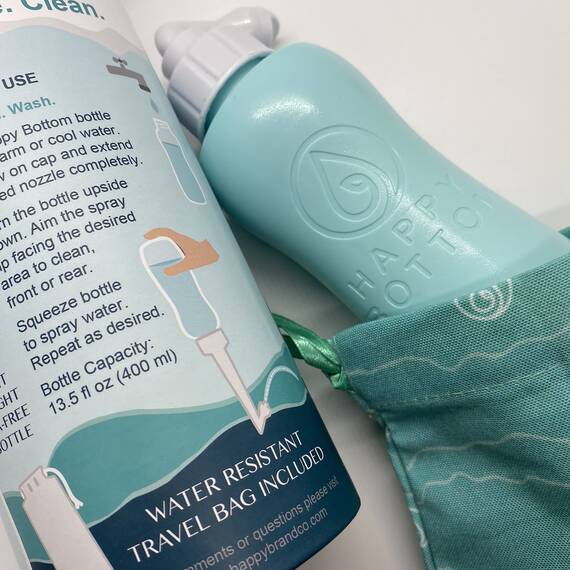 Happy Bottom Washer Tragbares Bidet und Flasche für Zuhause oder auf Reisen, umweltfreundlich, hygienisch und natürlich, von The Happy Brand Company (Türkis)