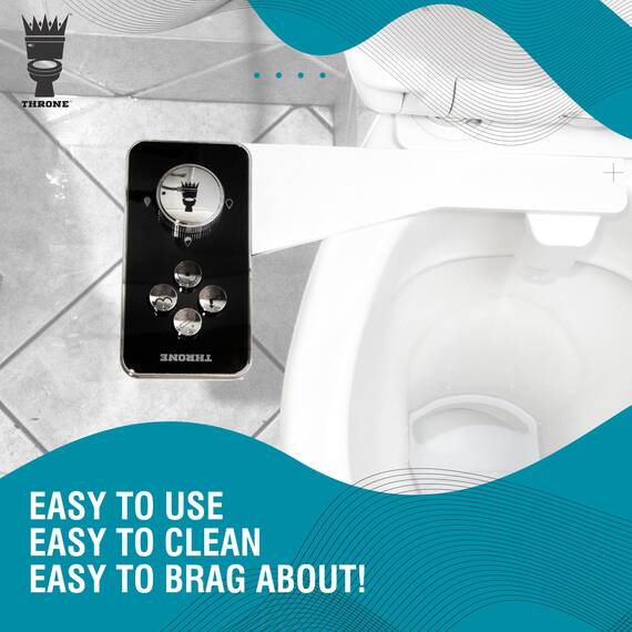 Throne Bidet WC Aufsatz - Nicht Elektrischer Selbstreinigender Wassersprüher Bidets für vorhandene Toiletten Sitz Doppeldüse (Frontal & Heckwäsche) Bidet Aufsatz für Toilette, Einfache Installation
