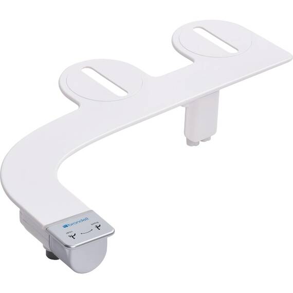 Brondell SS-250 SimpleSpa Thinline Essential Bidet-Aufsatz für WC-Sitze mit einstellbarem Wasserdruck, seitliche Armsteuerung, dünnes Profil, silberner Knopf (Doppeldüse)