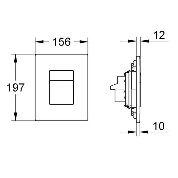 GROHE Skate Cosmopolitan, Abdeckplatte WC 2-Mengen (wassersparende Betätigungsplatte für den Spülkasten, für 2-Mengen Spülung, Drückerplatte mit Start und Stopp-Betätigung), chrom, 38732000