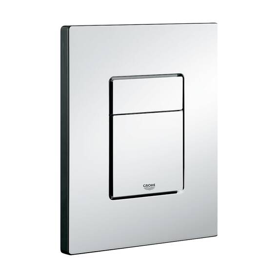GROHE Skate Cosmopolitan, Abdeckplatte WC 2-Mengen (wassersparende Betätigungsplatte für den Spülkasten, für 2-Mengen Spülung, Drückerplatte mit Start und Stopp-Betätigung), chrom, 38732000