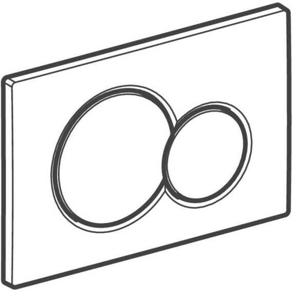 Geberit Betätigungsplatte Sigma01, hochwertige Drückerplatte aus verchromtem Kunststoff für 2-Mengen-Spülung, Betätigung von vorne, Drückerstangen schallgedämmt, Art.Nr. GEB115770215