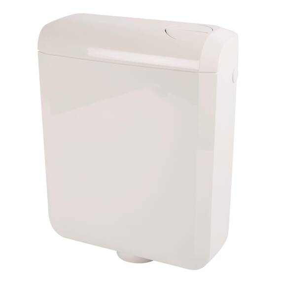 Calmwaters® Spülkasten mit 2-Mengen-Spülung, 3-3,5 & 6-7 Liter Spülmenge, Aufputzspülkasten WC schmal, Spülkasten in Weiß zur Aufputz-Montage, mit Zwei Mengen Technik, 29HB2732