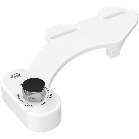 Squatty Potty SP Refresh-it Dual Stream Fresh Water Bidet Toilet Seat Attachment Non Electric, White, 17 x 4.5 x 9.8 inches