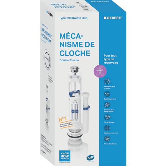 Geberit - Entladungsmechanismus Geberit Serie 290, Doppelentladung: Glänzendes Chrom (282.302.21.2)