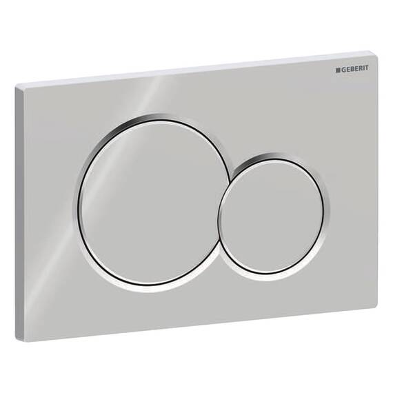 Geberit Betätigungsplatte Sigma01, hochwertige Drückerplatte aus verchromtem Kunststoff für 2-Mengen-Spülung, Betätigung von vorne, Drückerstangen schallgedämmt, Art.Nr. GEB115770215
