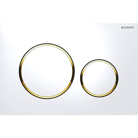 Geberit Sigma 20 Drückerplatte Weiß Glänzend/Gold/Weiß für UP720, UP320, UP300 und UP700
