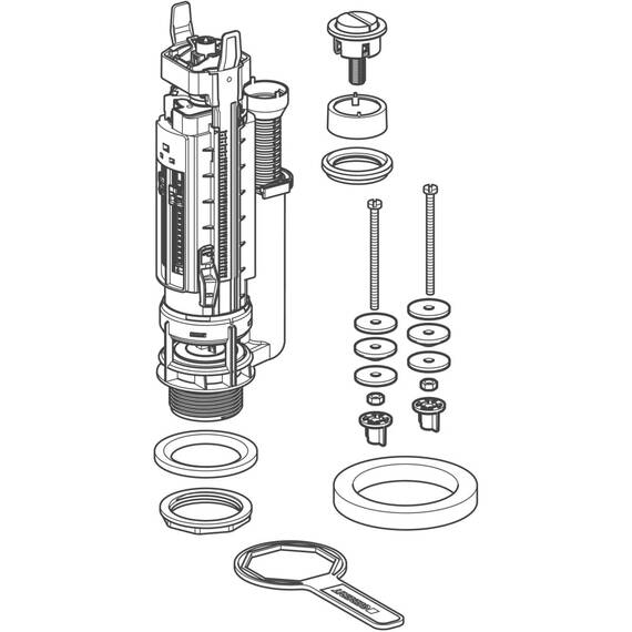 Geberit - Entladungsmechanismus Geberit Serie 290, Doppelentladung: Glänzendes Chrom (282.302.21.2)