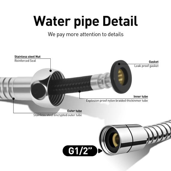 Bidet Sprayer Set, IDMAX Handheld Bidet Sprayer Kit Stainless Steel Bathroom Cloth Diaper Washer Portable Toilet Hand Shower Sprayer Muslim Shower for Personal Hygiene